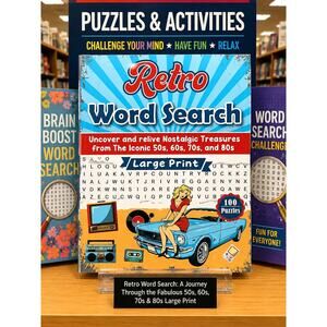 Retro Word Search: A Journey Through the Fabulous 50s, 60s, 70s & 80s Lg Print